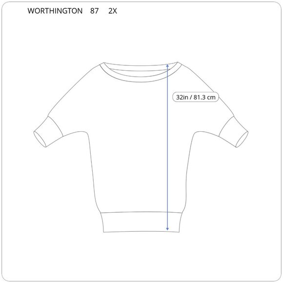 Worthington Womens Top 2X Plus Tunic Dolman Sleeve Green Geometric GEO170E - Picture 2 of 9